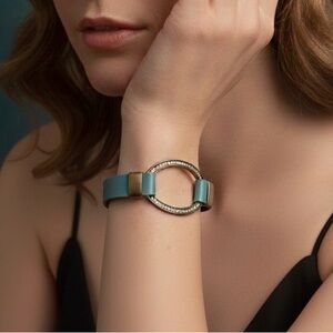 Turquoise and Bronze Oval Bracelet